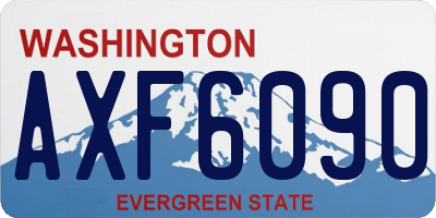 WA license plate AXF6090