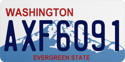 WA license plate AXF6091