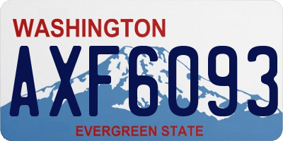 WA license plate AXF6093