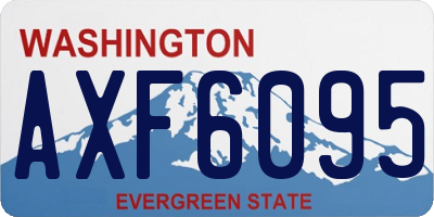 WA license plate AXF6095