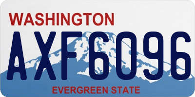 WA license plate AXF6096