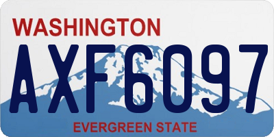 WA license plate AXF6097