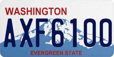 WA license plate AXF6100