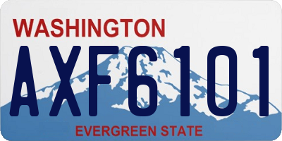 WA license plate AXF6101