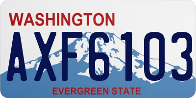 WA license plate AXF6103