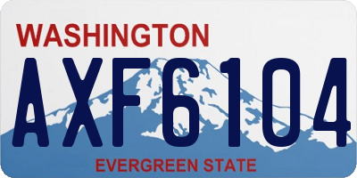 WA license plate AXF6104