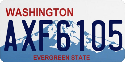 WA license plate AXF6105