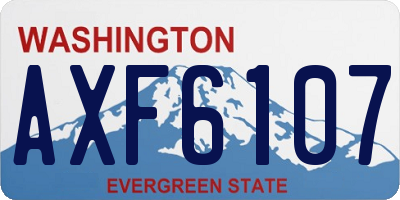 WA license plate AXF6107