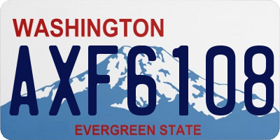 WA license plate AXF6108
