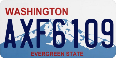 WA license plate AXF6109