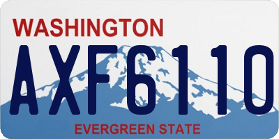 WA license plate AXF6110