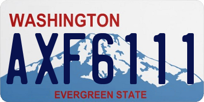 WA license plate AXF6111