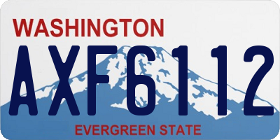 WA license plate AXF6112