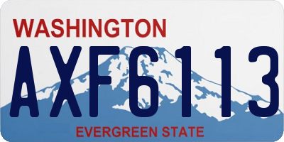 WA license plate AXF6113