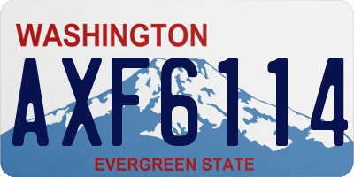 WA license plate AXF6114