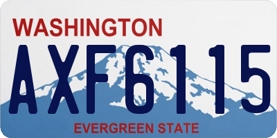 WA license plate AXF6115