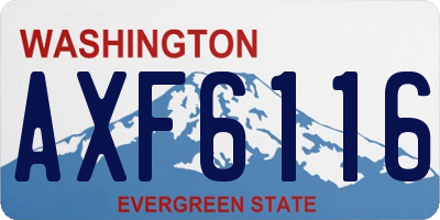 WA license plate AXF6116
