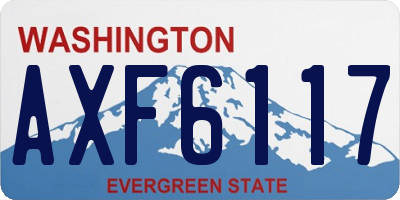 WA license plate AXF6117