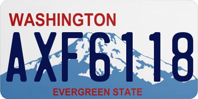 WA license plate AXF6118