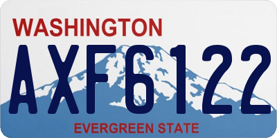 WA license plate AXF6122