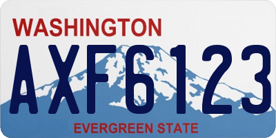 WA license plate AXF6123