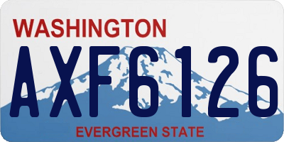 WA license plate AXF6126