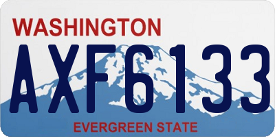 WA license plate AXF6133