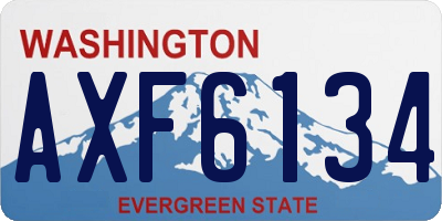 WA license plate AXF6134