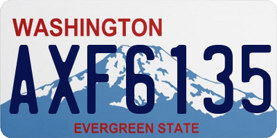 WA license plate AXF6135