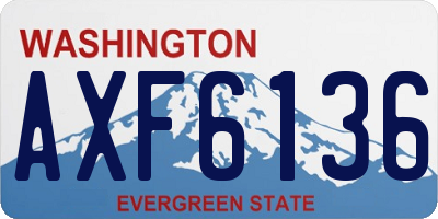 WA license plate AXF6136