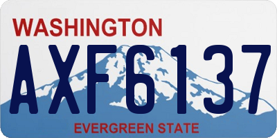 WA license plate AXF6137