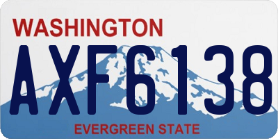WA license plate AXF6138