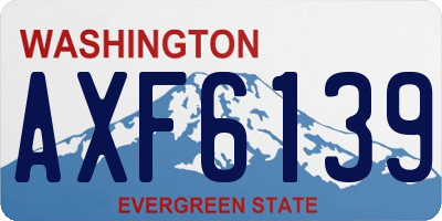 WA license plate AXF6139