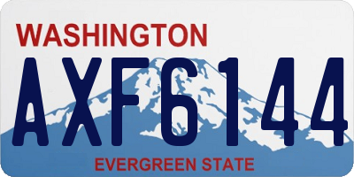 WA license plate AXF6144