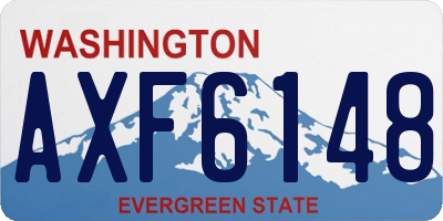 WA license plate AXF6148