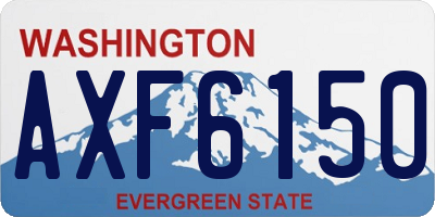 WA license plate AXF6150
