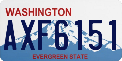 WA license plate AXF6151