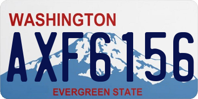 WA license plate AXF6156