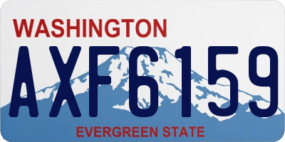 WA license plate AXF6159