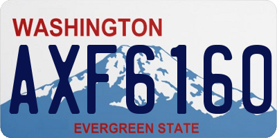 WA license plate AXF6160