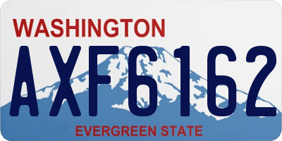 WA license plate AXF6162