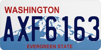 WA license plate AXF6163