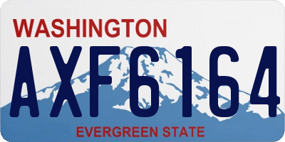 WA license plate AXF6164