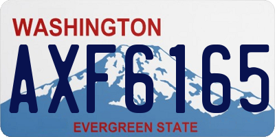 WA license plate AXF6165