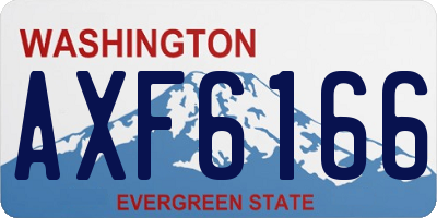 WA license plate AXF6166