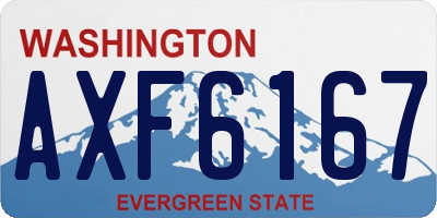 WA license plate AXF6167