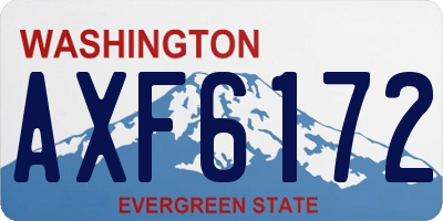 WA license plate AXF6172