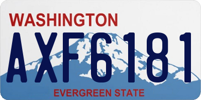 WA license plate AXF6181