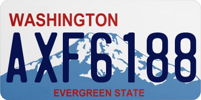 WA license plate AXF6188