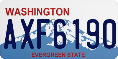 WA license plate AXF6190